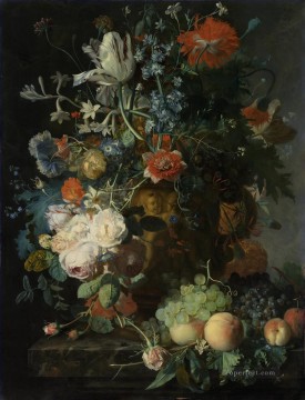 Classical Flowers Painting - Still Life with Flowers and Fruit 4 Jan van Huysum classical flowers